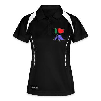Déclaration de camping Randonneur Coeur Wanderlust Tentes - Polo respirant Femme - noir/blanc - Devant