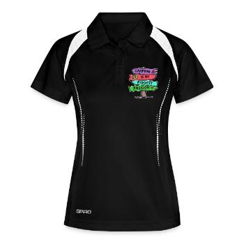 Camping Statement Wohnmobil Herz Camper Relaxen - Frauen Polo atmungsaktiv - Schwarz/Weiß - Vorne