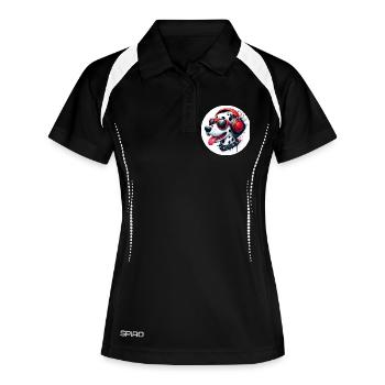 Dalmatian Dog Patches Noir Blanc Casque - Polo respirant Femme - noir/blanc - Devant