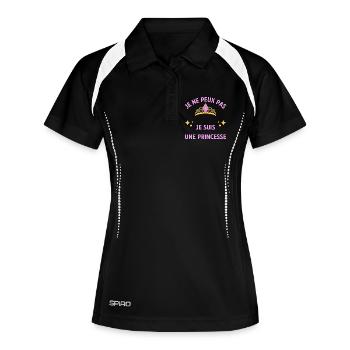 Je ne peux pas je suis une princesse - humour - Polo respirant Femme - noir/blanc - Devant