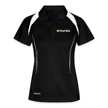 Je m’en fiche, déclaration, attitude indifférente, froid - Polo respirant Femme - noir/blanc - Devant