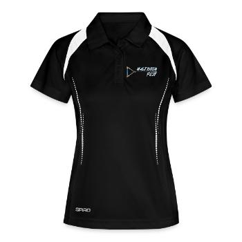 Wakeboard Wasserski Wassersport Statement Surfing - Frauen Polo atmungsaktiv - Schwarz/Weiß - Vorne
