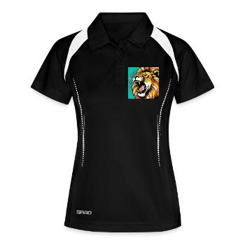 Lion Pop Art - Polo respirant Femme - noir/blanc - Devant