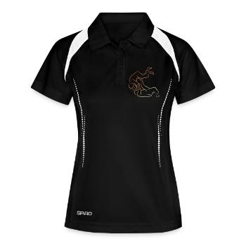 Judo Fighter Drawing - Women's Polo breathable - black/white - Front