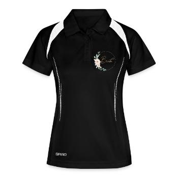 Team Bride! Flowers, Circle, Personalizable - Women's Polo breathable - black/white - Front