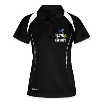 Animal Statement Animal Lover Parrot Birds Zoo - Women's Polo breathable - black/white - Front