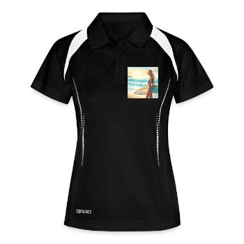 Mädchen Action Surf Point Break 2 - Frauen Polo atmungsaktiv - Schwarz/Weiß - Vorne