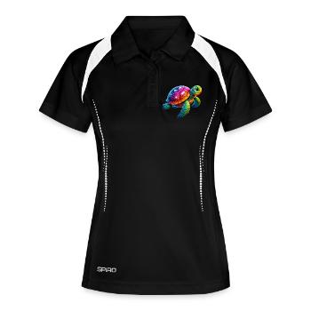 Schildkröte - Frauen Polo atmungsaktiv - Schwarz/Weiß - Vorne