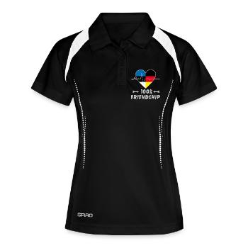 L'Estonie et l'Allemagne : amitié à 100 % - Polo respirant Femme - noir/blanc - Devant