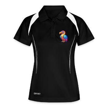 Geier Bunte Kawaii Cartoon Figur Clipart - Frauen Polo atmungsaktiv - Schwarz/Weiß - Vorne