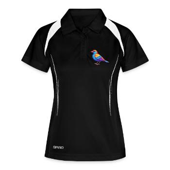 Red Winged Blackbird Colorful Kawaii Cartoon - Women's Polo breathable - black/white - Front