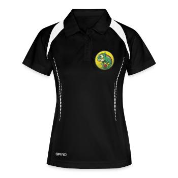 Caméléon mignon Kawaii dessin animé Clipart Animal de compagnie - Polo respirant Femme - noir/blanc - Devant