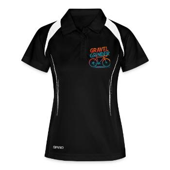Gravier broyeur vélo illustration - Polo respirant Femme - noir/blanc - Devant