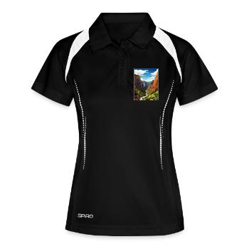 Black Canyon National Park Colorado Travel Poster - Women's Polo breathable - black/white - Front