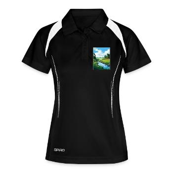 Augusta Golf Course Vintage Voyage Poster Souvenir - Polo respirant Femme - noir/blanc - Devant