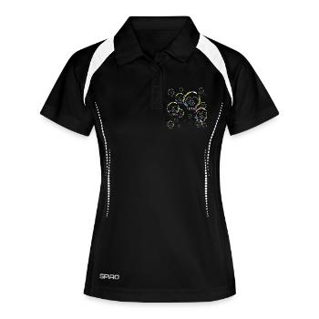 Seifen-Schädel - Frauen Polo atmungsaktiv - Schwarz/Weiß - Vorne