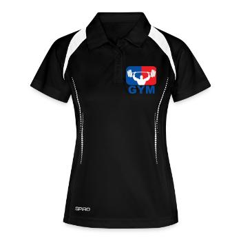 GYM Bodybuilding Gewicht - Frauen Polo atmungsaktiv - Schwarz/Weiß - Vorne