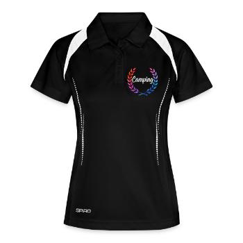 Camping Couleur Laurel Script - Polo respirant Femme - noir/blanc - Devant