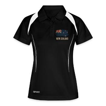 Drapeau Grunge de la Nouvelle-Zélande - Polo respirant Femme - noir/blanc - Devant