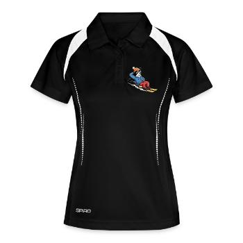 Relaxed Ski Dog With Sunglasses And Hat - Women's Polo breathable - black/white - Front