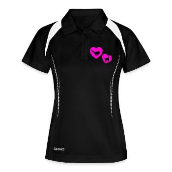 félin - Polo respirant Femme - noir/blanc - Devant