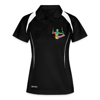 Gymnasts Colorful Gymnastics Ring Gymnastics Boys Gymnastics - Women's Polo breathable - black/white - Front