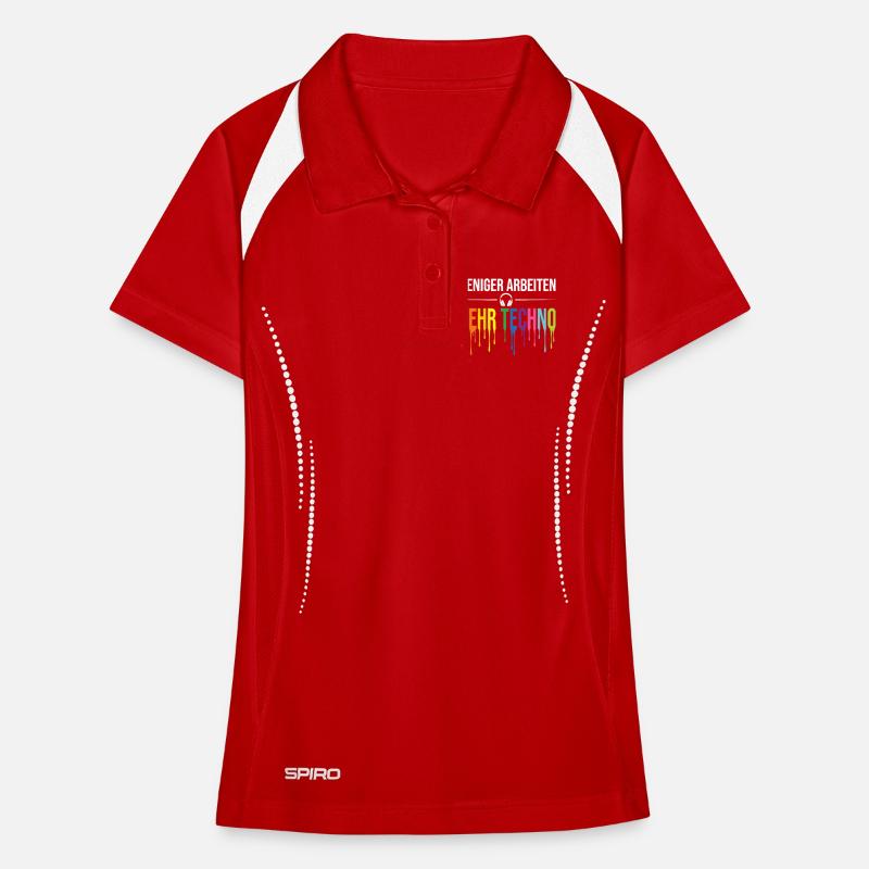 Moins de travail, plus de techno – Rave Statement Polo respirant Femme