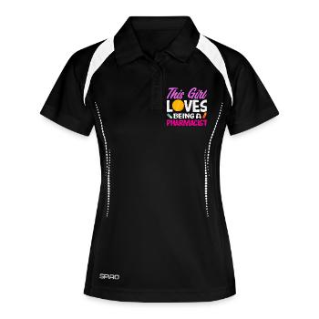 Pharmacien Technicien Pharmaceutique - Polo respirant Femme - noir/blanc - Devant