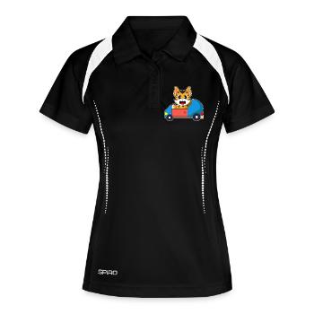 Tiger Car - Women's Polo breathable - black/white - Front