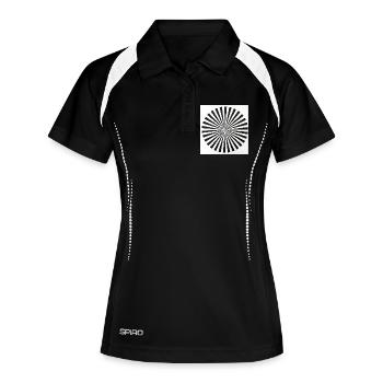 Illusion d’optique radiale - Polo respirant Femme - noir/blanc - Devant