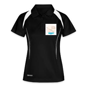 Rébellion au bord de la piscine - Polo respirant Femme - noir/blanc - Devant