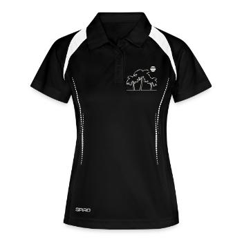 Palmiers tropicaux au coucher du soleil - Polo respirant Femme - noir/blanc - Devant