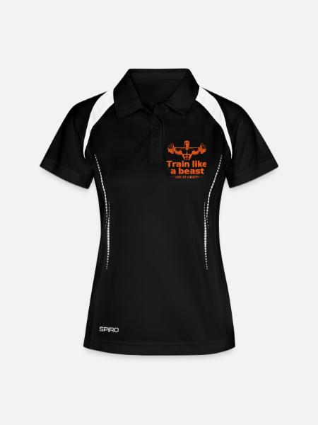 Entraînez-vous comme une bête - ressemblez à une beauté - Polo respirant Femme - noir/blanc
