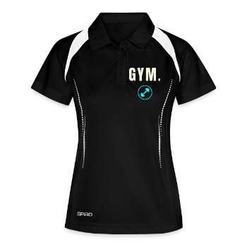 GYM. Success Edition - Minimalist Design - Women's Polo breathable - black/white - Front