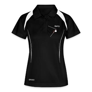 Tischtennis Sorry Lustige Sprüche - Frauen Polo atmungsaktiv - Schwarz/Weiß - Vorne