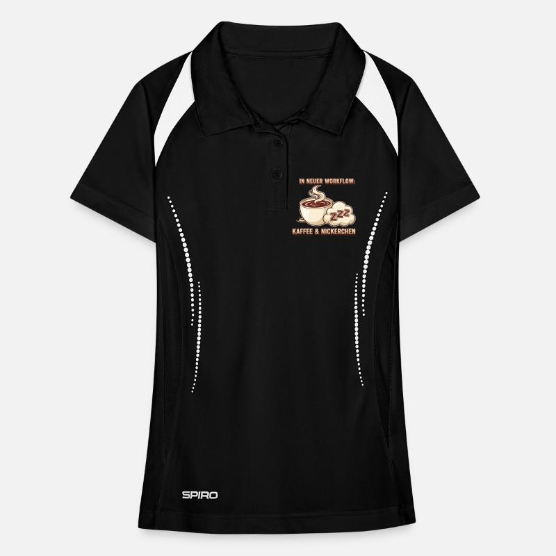 Kaffee Nickerchen Workflow Frauen Polo atmungsaktiv