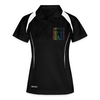 Handball Spielerin - Frauen Polo atmungsaktiv - Schwarz/Weiß - Vorne