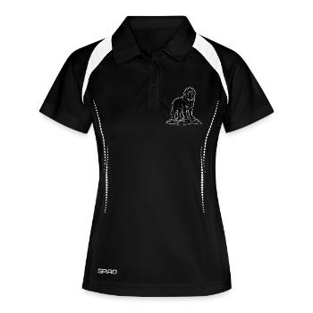 Newfoundland Dog Portrait Black Lifeguard - Women's Polo breathable - black/white - Front