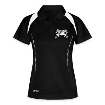 Le changement climatique est la véritable science du changement climatique - Polo respirant Femme - noir/blanc - Devant