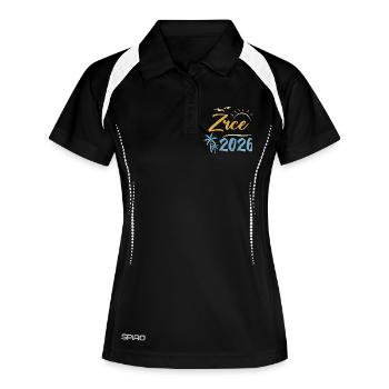 Zrce Party 2026 - Frauen Polo atmungsaktiv - Schwarz/Weiß - Vorne