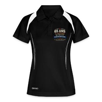 65 Ans Souvenirs Force et Bonnes Histoires - Polo respirant Femme - noir/blanc - Devant