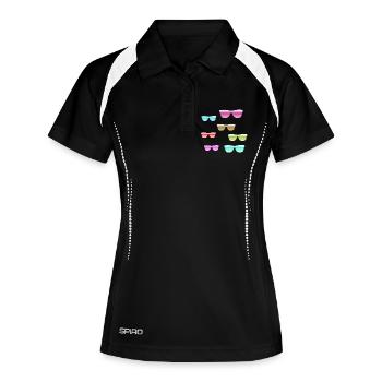 Sun grooves - Women's Polo breathable - black/white - Front