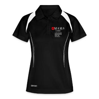 Mama GmbH Spruch Geschenkidee - Frauen Polo atmungsaktiv - Schwarz/Weiß - Vorne