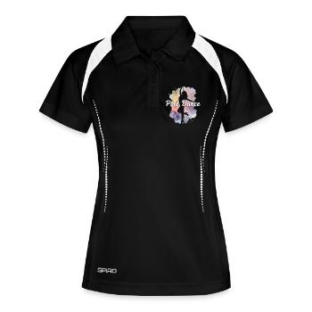 Pole Dance Silhouette: Watercolor Woman in High Heels - Women's Polo breathable - black/white - Front