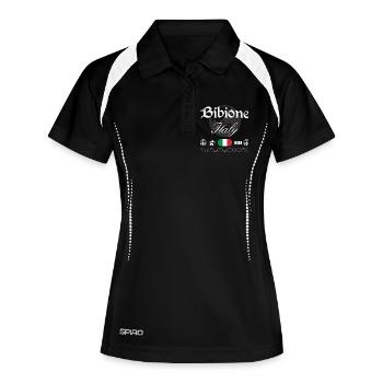 Bibione Italien Streetwear Reise Souvenir - Frauen Polo atmungsaktiv - Schwarz/Weiß - Vorne