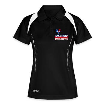 Râleur Fier de l’être Coq Logo - Polo respirant Femme - noir/blanc - Devant