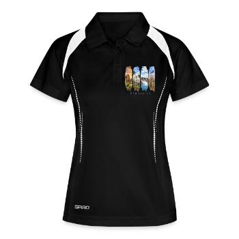 Voyage de vacances au Paraguay – Motif culturel sud-américain - Polo respirant Femme - noir/blanc - Devant