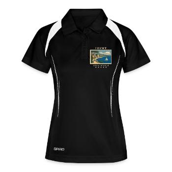 Frankreich Côte d’Azur Vintage Reisemarke - Frauen Polo atmungsaktiv - Schwarz/Weiß - Vorne