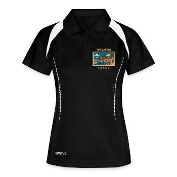 Saint-Barthélemy Gustavia Vintage Reisemarke - Frauen Polo atmungsaktiv - Schwarz/Weiß - Vorne