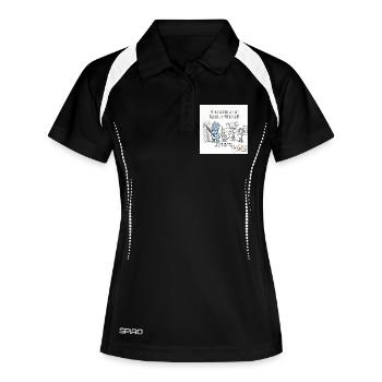 Bleistiftkünstler-Abenteuer mit Freunden - Frauen Polo atmungsaktiv - Schwarz/Weiß - Vorne